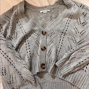 American Eagle cropped button up sweater